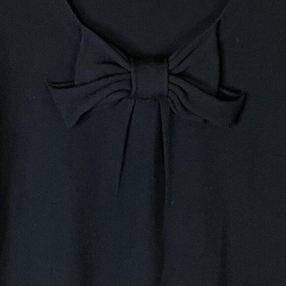 Milly of New York Merino Wool Crop Sleeve Bow Sweater Dress Black Size Medium - Picture 4 of 10